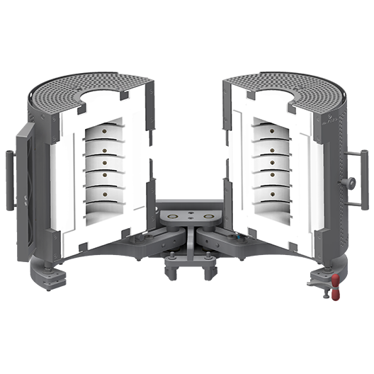 HTO-42 open - Round furnace, 3 zones, for materials testing